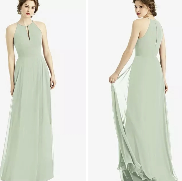 Keyhole neckline chiffon maxi dress - Picture 2 of 6